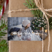Modern Merry Christmas Script | Foto Cadeaulabel