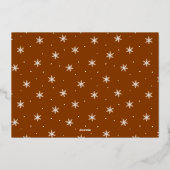 Modern Merry Christmas Script Gingerbread Foto Folie Feestdagenkaart (Achterkant)