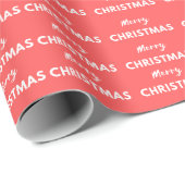 Modern Merry Christmas script lettertype rood patr Cadeaupapier (Rol Hoek)
