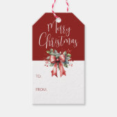 Modern Merry Christmas Script OM VAN Holly Cadeaulabel (Voorkant)