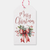 Modern Merry Christmas Script OM VAN Holly Cadeaulabel (Achterkant)