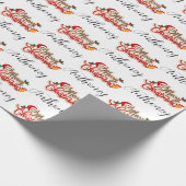 Modern Merry Christmas Script Persoonlijke naam Cadeaupapier (Hoek)