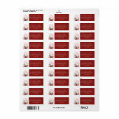 Modern Merry Christmas Script Red Bow Etiket (Full Sheet)