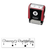 Modern Merry Christmas Script Stars - Stamp Zelfinktende Stempel (In situ)