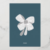 Modern Merry Christmas Silver Rendier Folie Kaart (Achterkant)