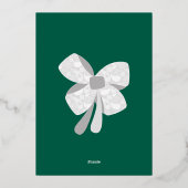 Modern Merry Christmas Silver Rendier Folie Kaart (Achterkant)