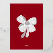 Modern Merry Christmas Silver Rendier Folie Kaart (Achterkant)