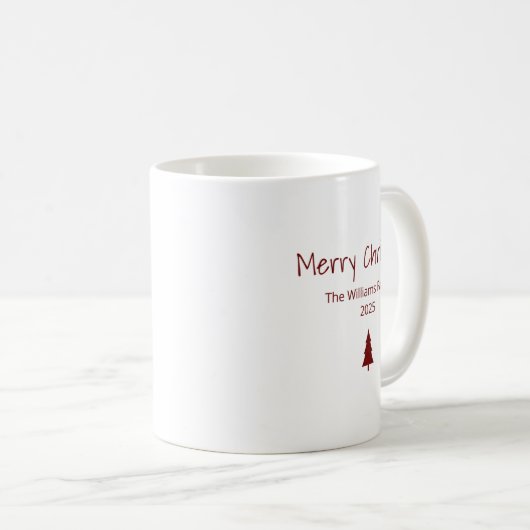 Modern Merry Christmas Simple Evergreen Tree Koffiemok (Voorkant rechts)