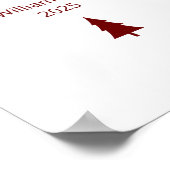 Modern Merry Christmas Simple Evergreen Tree Poster (Hoek)