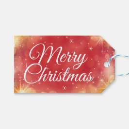 Modern Merry Christmas Sneeuwvlokken Gift Cadeaulabel