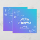  Modern Merry Christmas Snowflake Purple Turquoise Feestdagenkaart (Voorkant / Achterkant)