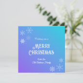  Modern Merry Christmas Snowflake Purple Turquoise Feestdagenkaart (Staand voorkant)