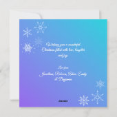  Modern Merry Christmas Snowflake Purple Turquoise Feestdagenkaart (Achterkant)