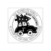 Modern Merry Christmas Tree auto retouradres Rubberstempel (Afrduk)