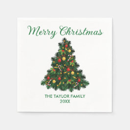 Modern Merry Christmas Tree Ornamenten papier Servet