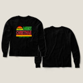 Modern Merry Christmas Tree Red Green T-Shirt (Voorkant /achterkant)