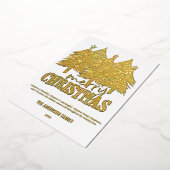 Modern Merry Christmas Trees Gold Foil Kaart (Gedraaid)