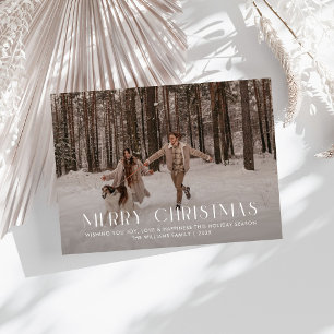 Modern Merry Christmas Trendy één fotofamilie Feestdagenkaart
