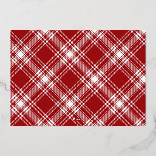 Modern Merry Christmas Trendy één fotofamilie Folie Feestdagenkaart (Achterkant)