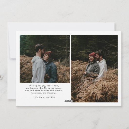 Modern Merry Christmas Trendy photo family  Feestdagenkaart (Achterkant)