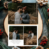 Modern Merry Christmas Trendy photo family  Feestdagenkaart