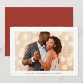 Modern Merry Christmas Wit Rood Foto Lijst Feestdagenkaart (Voorkant / Achterkant)