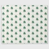 Modern Merry Classic Waterverf kerstboom Cadeaupapier (Vlak)