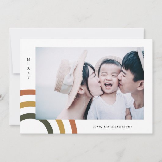 Modern Merry Earth Tones Kerstmis Kaart (Voorkant)