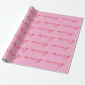 Modern Merry Elegant Script Christmas Holiday Cadeaupapier (Uitgerold)