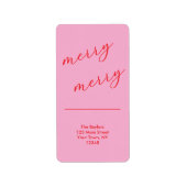 Modern Merry Elegant Script Feestelijke adreslabel Etiket (Voorkant)