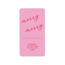Modern Merry Elegant Script Feestelijke adreslabel Etiket