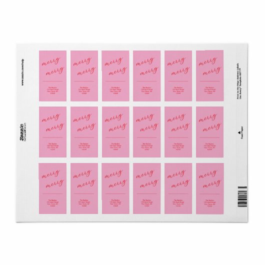 Modern Merry Elegant Script Feestelijke adreslabel Etiket (Full Sheet)