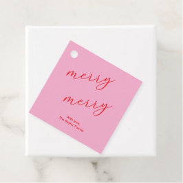 Modern Merry Elegant Script Feestelijke Gift Label