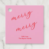 Modern Merry Elegant Script Feestelijke Gift Label (Voorkant)