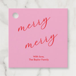 Modern Merry Elegant Script Feestelijke Gift Label