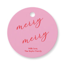 Modern Merry Elegant Script Holiday Gift Tags