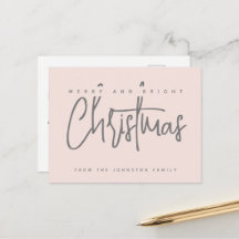 Modern Merry en Bright Christmas eenvoudig script