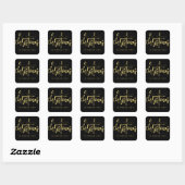 Modern Merry en Bright Christmas eenvoudig script Vierkante Sticker (Vel)