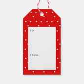 Modern Merry en Bright Confetti Stippen Kerstmis Cadeaulabel (Achterkant)