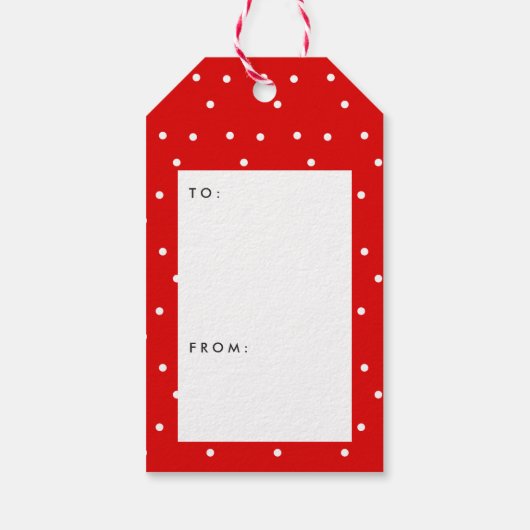 Modern Merry en Bright Confetti Stippen Kerstmis Cadeaulabel (Achterkant)