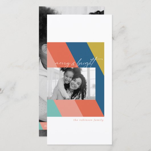 Modern Merry en Bright Flat Kaart (Voorkant / Achterkant)