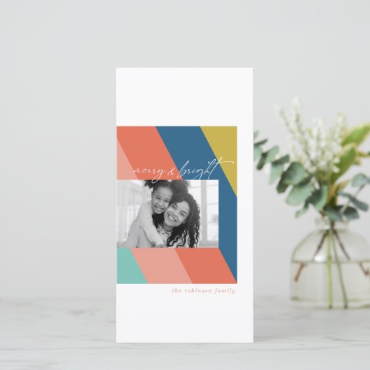 Modern Merry en Bright Flat Kaart (Staand voorkant)