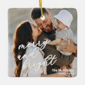 Modern Merry en Bright Minimalistisch Eenvoudig Keramisch Ornament (Voorkant)