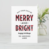 Modern Merry en Bright Red Buffalo Pset Feestdagenkaart (Staand voorkant)