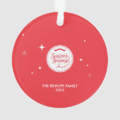 Modern Merry en Bright Script Round Ornament (achterkant)