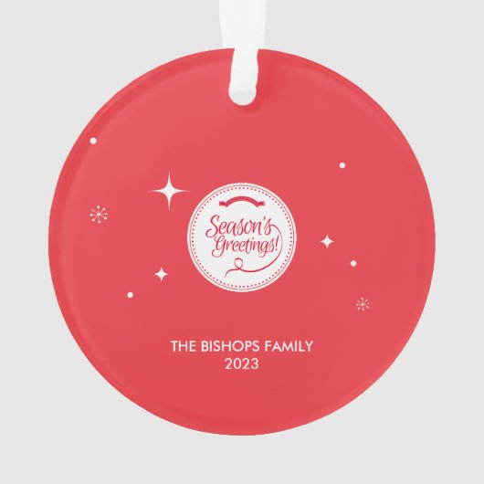 Modern Merry en Bright Script Round Ornament (achterkant)