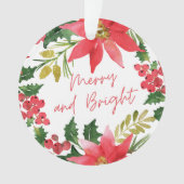 Modern Merry en Bright Script Round Ornament (voorkant)
