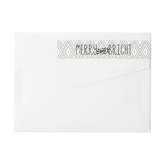 Modern Merry en Bright Wraparound Adresetiketten (Achterkant)