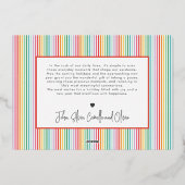 Modern Merry En Helder Minimaal 1 Foto Kleurig Folie Feestdagenkaart (Achterkant)