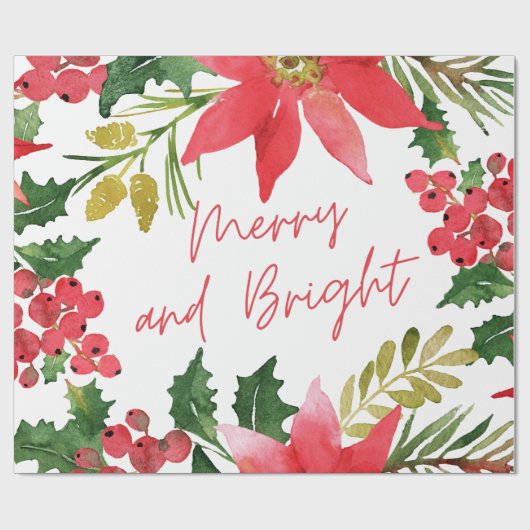 Modern Merry en helder script wrapping papier (Vlak)
